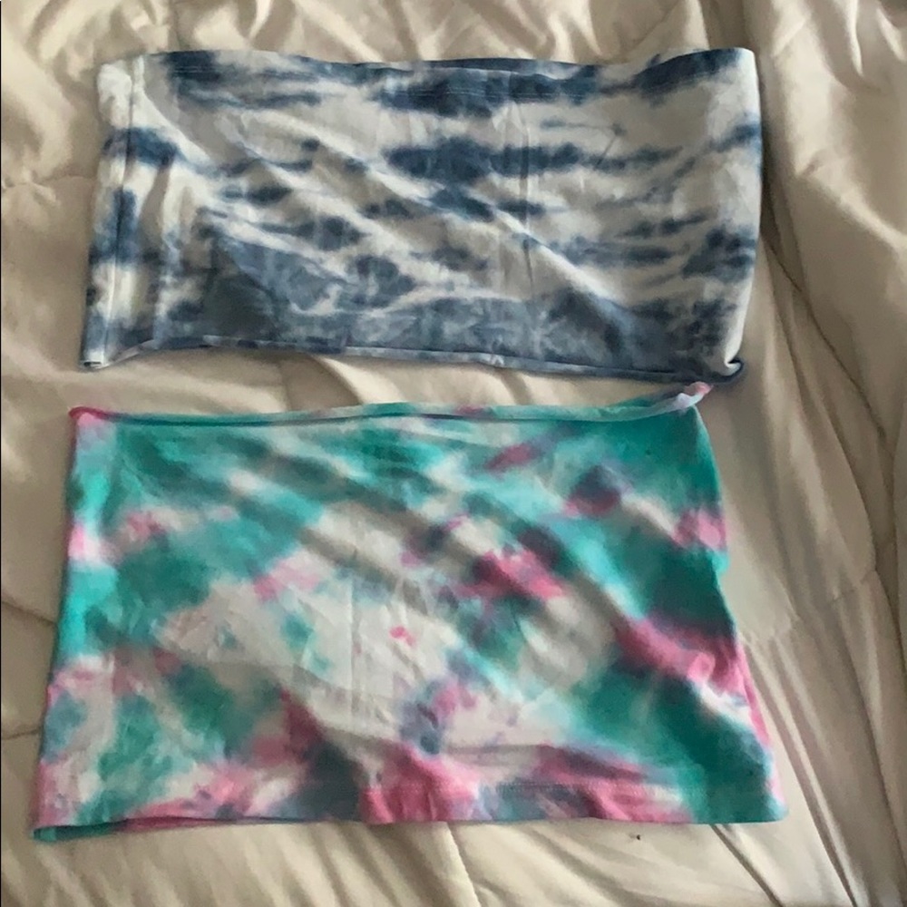 TWO TIE DYE TUBE TOPS